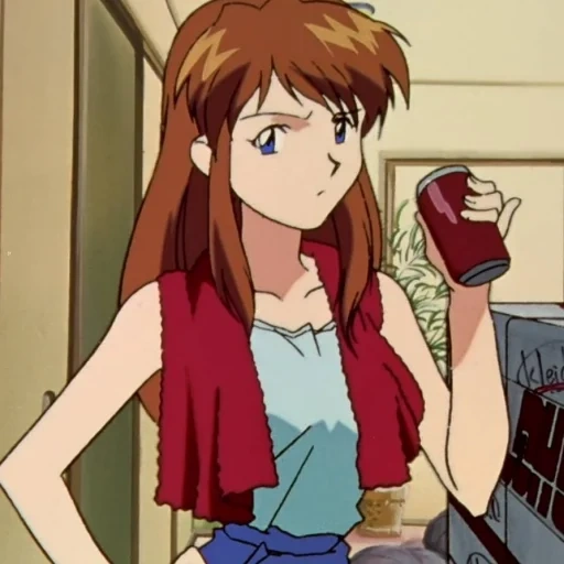 gadis anime, evangelion anime, evangelion manga, evangelion menyedihkan, screenshot asuka 1996