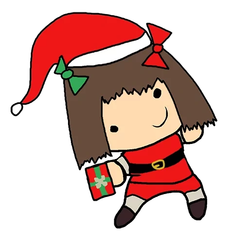 chibi noel, new year's chibi, new year's art, santa anime chibi, anime chibi new year