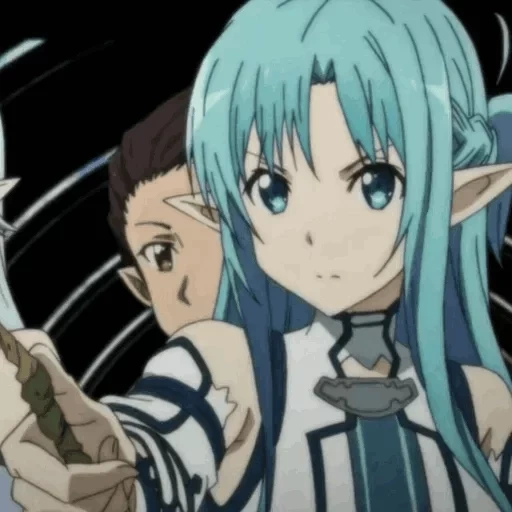 asuna, anime, asuna yuki berwarna biru, master of the sword online, masters of sword 2 season 24 episode 24