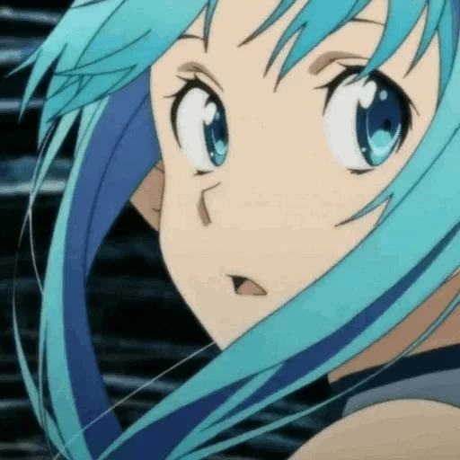 animação, clipe de anime, personagem de anime, espada mestre online, animação deusa de cabelo azul