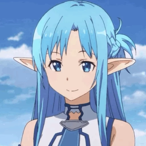 asuna yuki, asuna yuki berwarna biru, master of the sword online, asuna alfham undina, asuna yuki alfheim golunyy