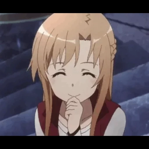 asuna yuki, asuna x kirito, karakter anime, master of the sword online, asuna yuki tersenyum