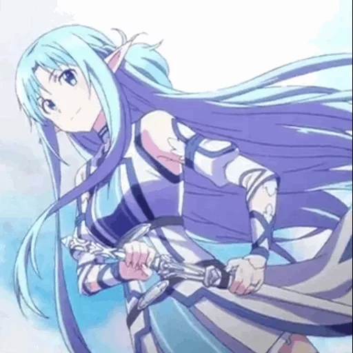 asuna, asuna yuki, ragazze anime, asuna yuki è blu, maestri della spada online