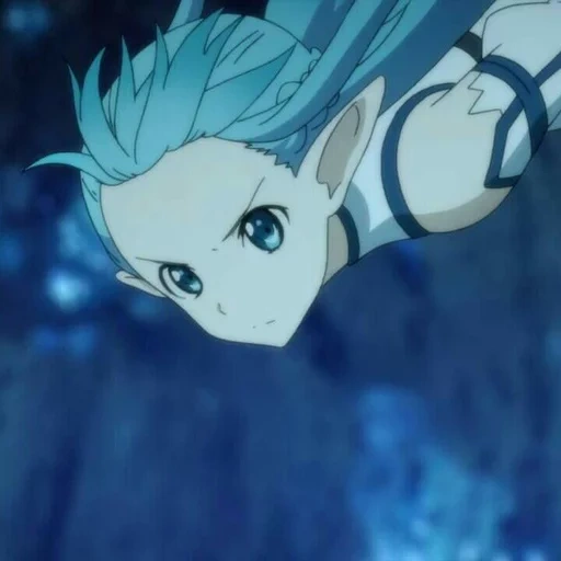 anime tyanka, personaggi anime, maestri della spada online, asuna sword art online, asuna con screenshot blu per capelli