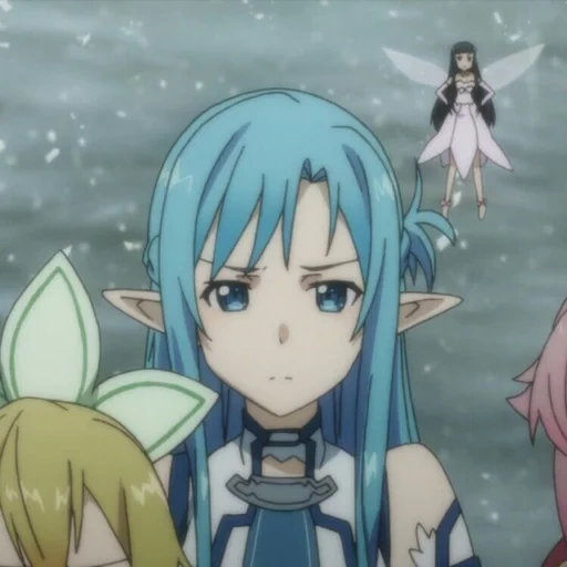 asuna sinon, espada maestra en línea, captura de pantalla asuna elf, asuna alfheim ondine, asuna por ji alfheim azul