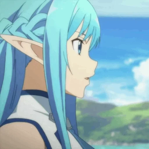 animación, personajes de animación, assona por azul, espada maestra en línea, asuna por ji alfheim azul