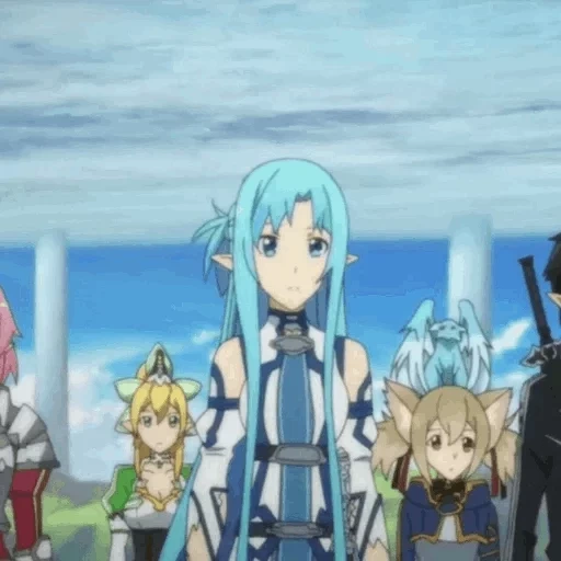 assuna, cartoon sword, sinon assuna, cartoon characters, sword master online