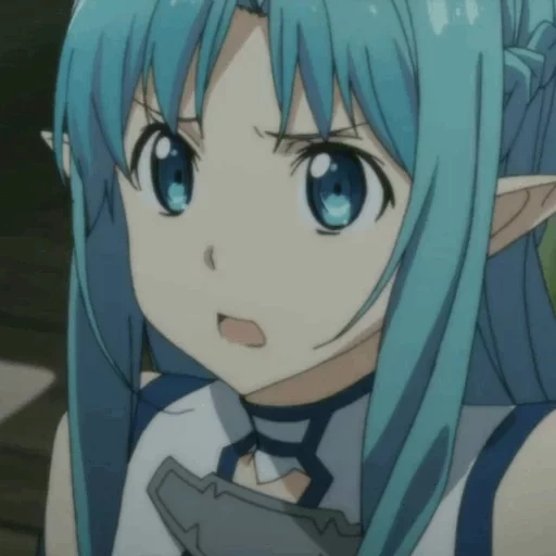 dota 2, anime asuna, asuna yuki berwarna biru, karakter anime, master of the sword online