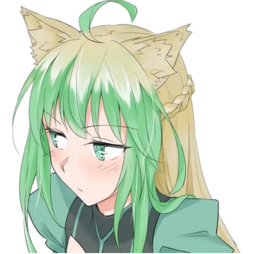 innere medizin, atalanta, anime girl, kaiser mit grünem haar, knochenlose grüne haarohren