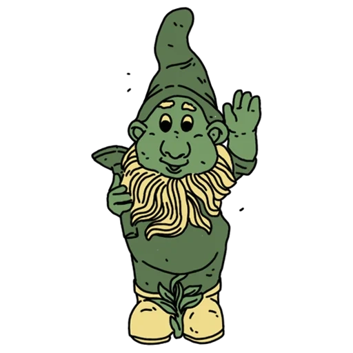 gnomo verde, vector duende