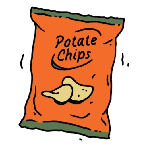 patatas fritas, patatas fritas, chips dibujo, chips dibujando hijos, chips nueces dibujo clipart