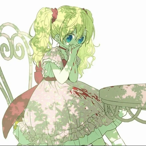 dessins d'anime, personnages d'anime, princesse anime, anime aux cheveux verts, anime de tenue verte de la princesse
