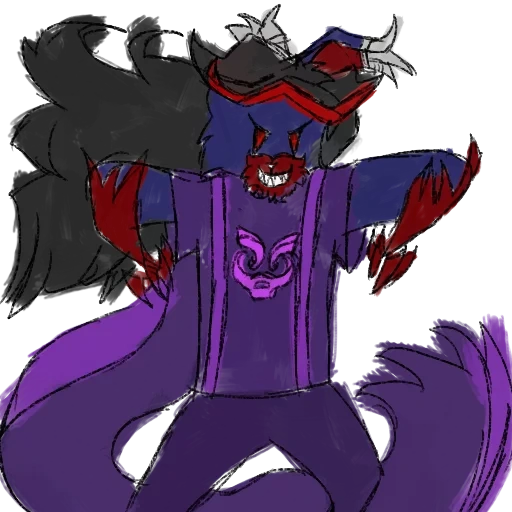 personaje, el demonio es morado, hombre violeta, personaje de ficción