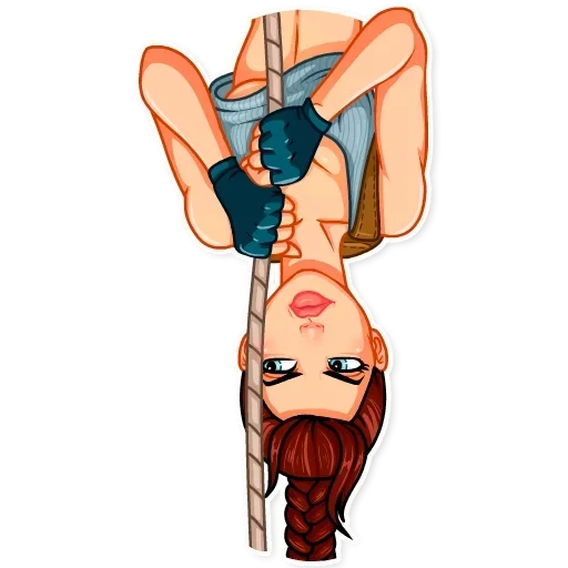 young woman, lara croft, the girl is upside down, girl upside down