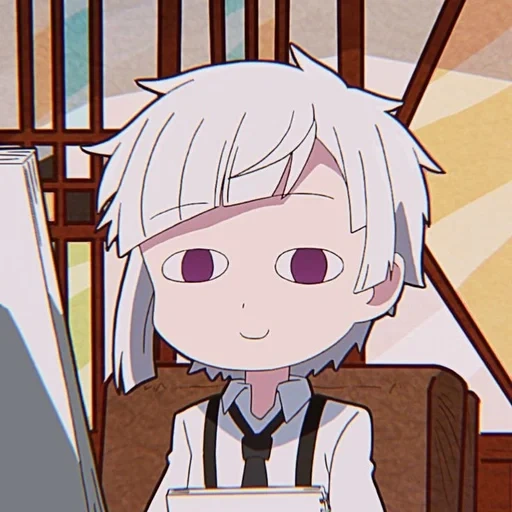 jun, animação, animação fofa, personagem de anime, captura de tela engraçada de atsushi