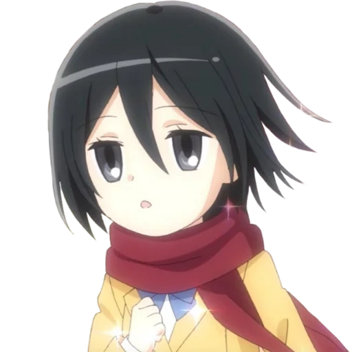 tres seto chibi, mikasa ackerman, captura de pantalla de tres seto red cliff, mikasa ackerman junior high, mikasa attack titan junior high