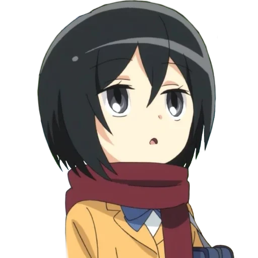 mikasa chibi, the attack of the titans, attack of mikas's titans, mikasa ackerman junior high, high school titans invasion