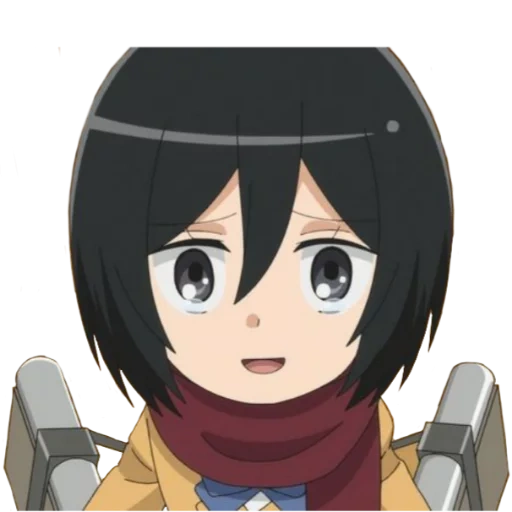 mikasa, sancha chibi, mikasa ackerman, mikasa ackerman, o ataque dos três deuses titãs