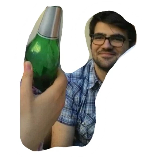 the male, human, bottle, natural lemonade, plastic bottle