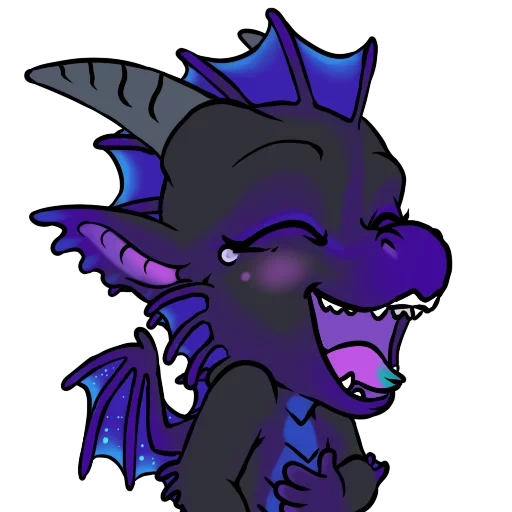аниме, сумеречный дракон, эндер фурия дракон, фиолетовые дракончики, синяя фурия найтшейд дракон