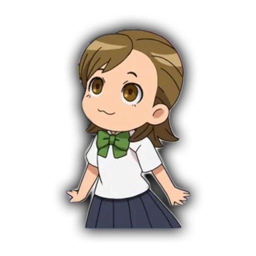 anime, tsukushi otani, niña bonita, personajes de anime, una chica de dibujos animados piensa
