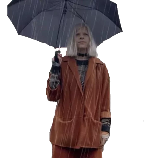 chuva, pessoas, feminino, garota guarda-chuva, velho sob o guarda-chuva