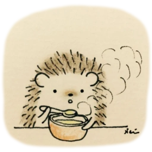 lovely hedgehog, pola landak, menggambar landak, ilustrasi landak, pola landak yang lucu