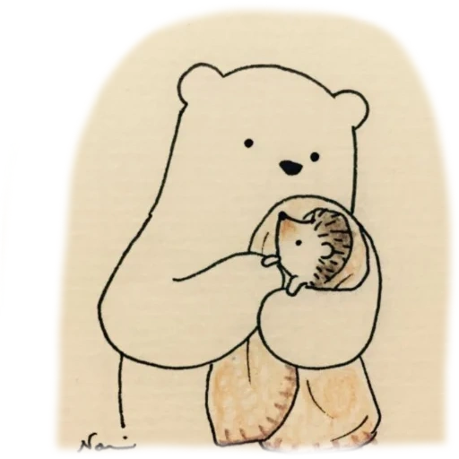 beruang meng, beruang kecil, sketsa beruang lucu, pola sketsa lucu, lovely bear sketch light