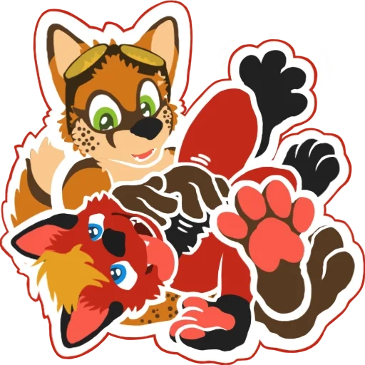 fox, anime, stickers, stickers for children, animal stickers