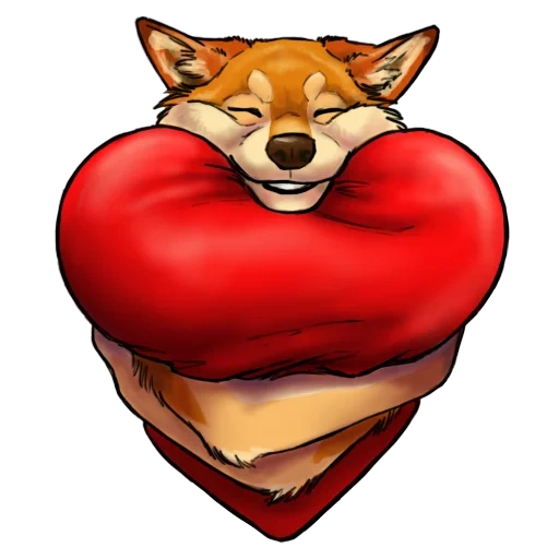 heart, fox heart, shiba inu heart, little fox heart