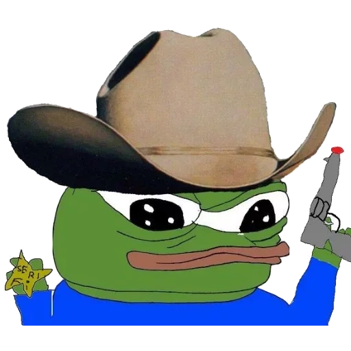 pepé, crapaud, shérif pepe, pepe autiste, cowboy pepe