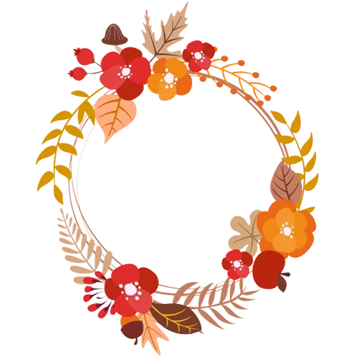frame autumn, autumn wreath, autumn frame, the autumn frame is round, round vignette orange