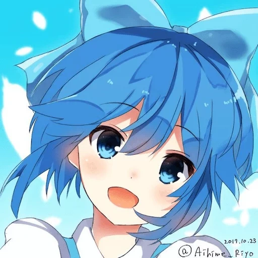 arte anime, arte anime, touhou cirno, personaggio di anime, touhou hisoutensoku