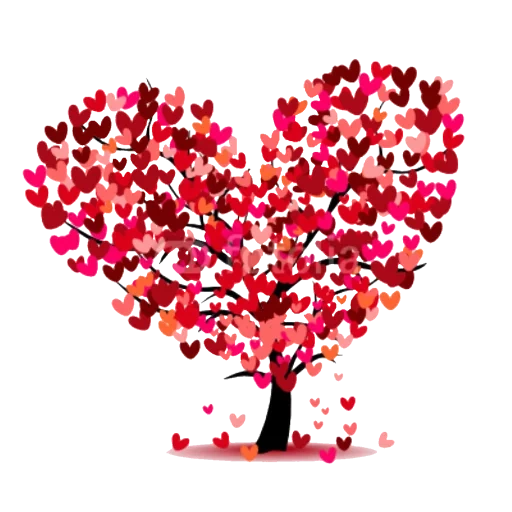 pohon cinta, kayu hati, menjepit kayu, a b pohon cinta, pohon berbentuk hati