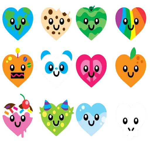 cute hearts, hearts with emotions, hearts with muzzles, a nice heart drawing, personal diary drawings