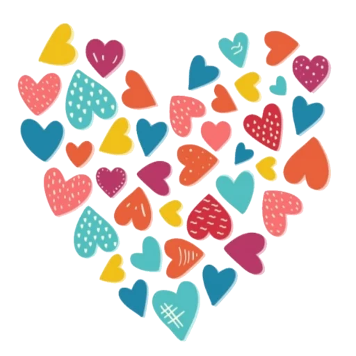corazón de color, corazón pequeño, feliz día de san valentín, todo lo que necesitamos es boceto de amor, día de san valentín del corazón