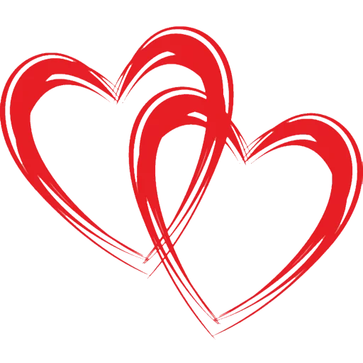 heart, two hearts, red heart, the heart is vector, clipart hearts