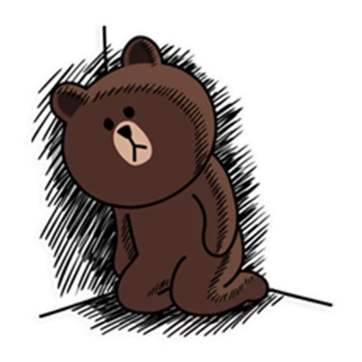 oso, kata mutiara, line friends, oso lindo, bear marrón