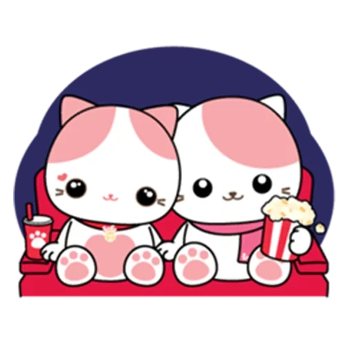 kawai, belat, tema kucing lucu, stiker kawai, lovely pink kitten