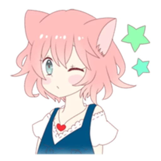 animação, garota gato, mari koneko, animação de kawai, animação kawai neko