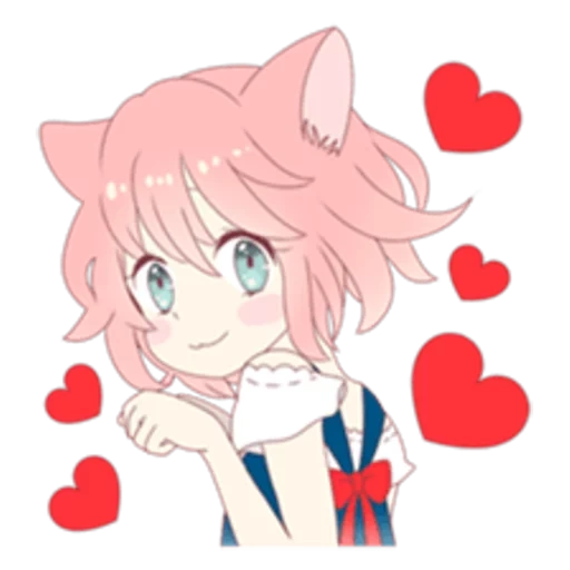 cat girl, anime art, cute little, mari koneko, anime is not like