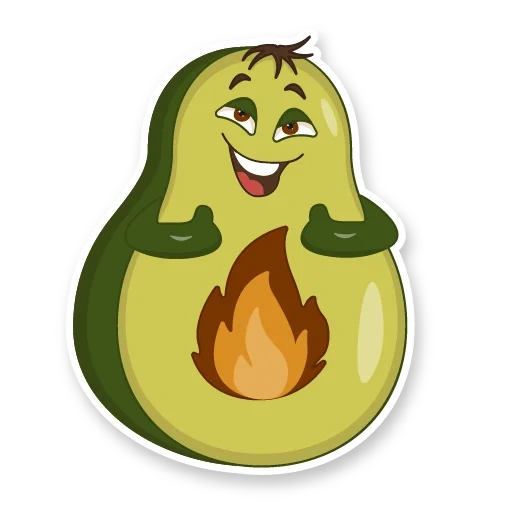 avocado, avocadics, avocado cartoons, avocado ist mit den händen in einen cartoon