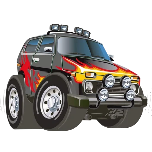 automobil, jeep auto, aufkleber jeep sprint, das auto ist suv, cartoon maschine jeep