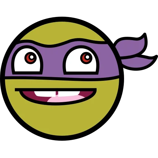 niño, sonrisa divertida, icono de sonrisa ninja, insignia de tortuga ninja, cara de tortuga miguel ángel ninja