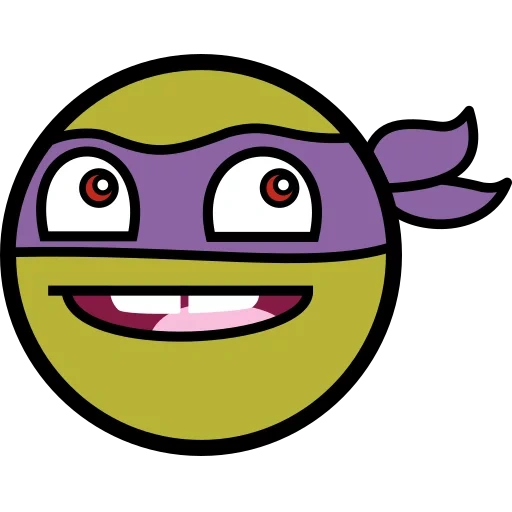 junge, coole emoticons, ninja smiley ikone, ninja turtles ikone, ninja turtles michelangelo gesicht