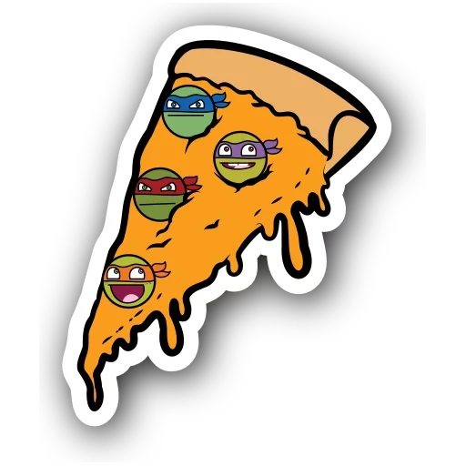 pizza, arte da pizza, um pedaço de pizza, adesivo de pizza