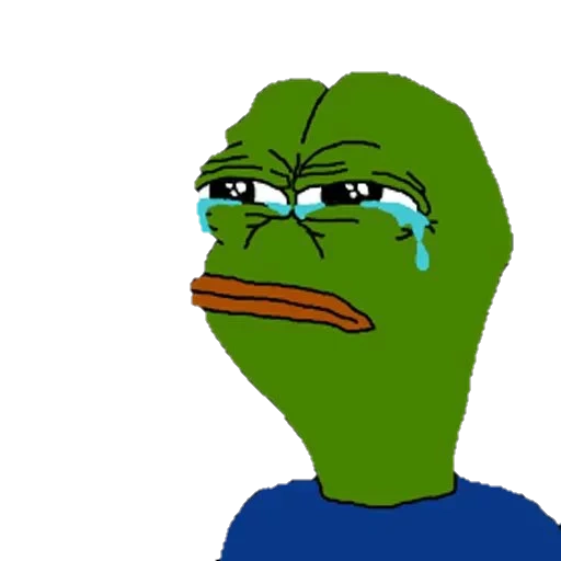 pepe está llorando, rana pepe, pepe llorando, rana pepe, un triste meme de la rana