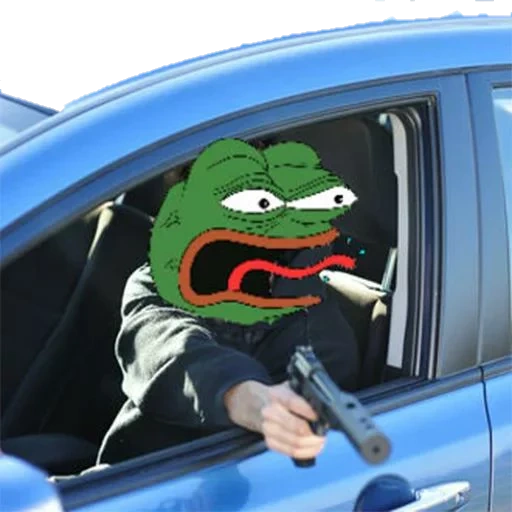 pepe, automobile, angry pepe, pepe zabka drive, frog cermit at the wheel