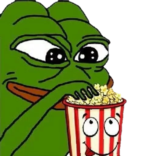 toad pepe, frog pepe, pepe popcorn, pepe popcorne, sad frog