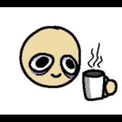 horni.hahaha, dessins mignons, dessins emoji, emoji boit du thé, je me réveille 3 heures du matin